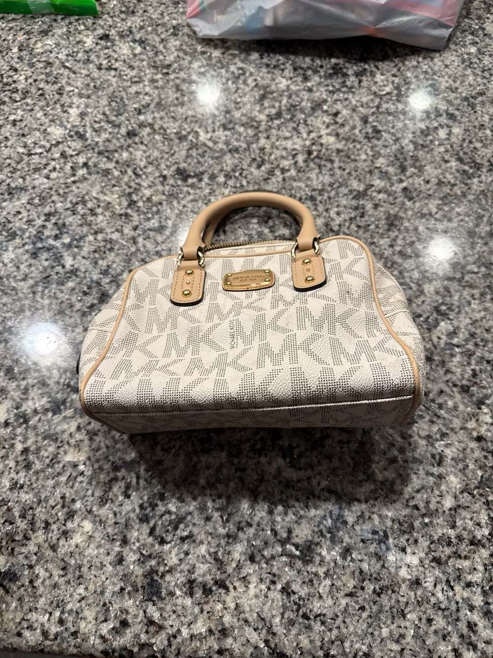 Michael Kors Signature Monogram PVC Mini Satchel Handbag